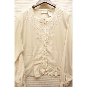Courtenay long sleeve white oxford cloth size Large cotton USA vintage flaw